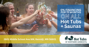 Get up to a $3000 rebate on all hot tubs and saunas 0% financing available